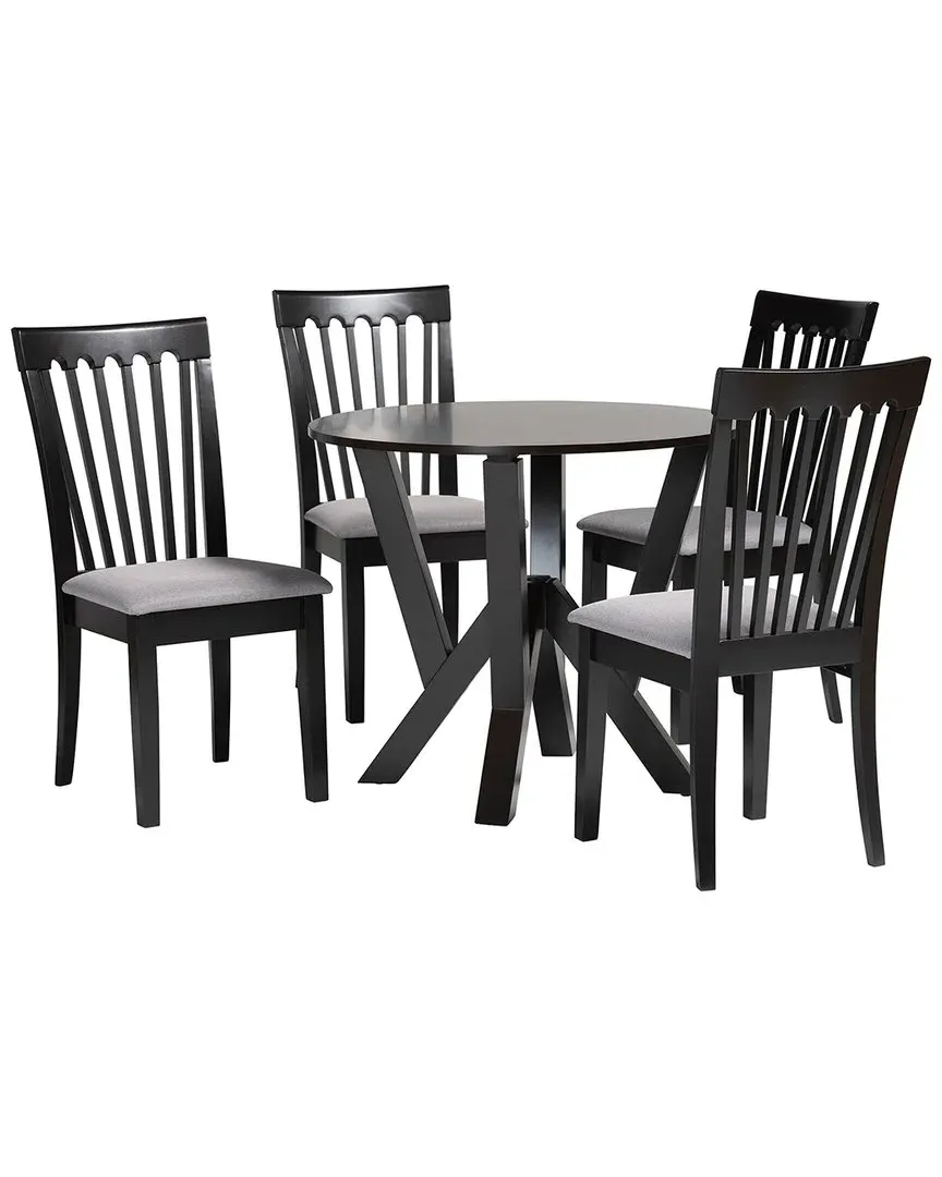 Marian 5-Piece Dining Set - Grey, Rubberwood