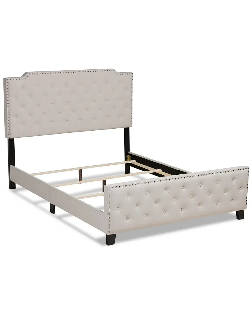 Marion Button Tufted Full Panel Bed - Beige image