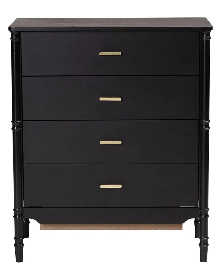 Marisela 4-Drawer Chest of Drawers - Black, Rubberwood image
