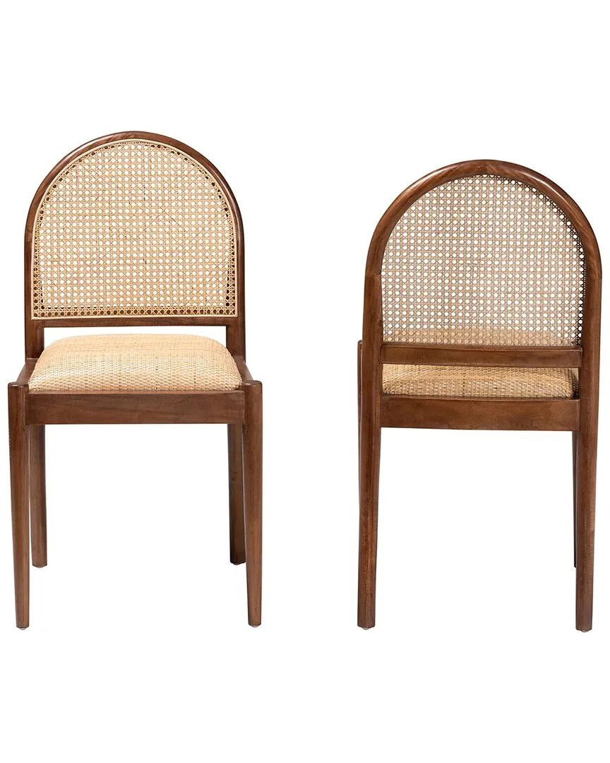 Maryland 2pc Dining Chair Set - Natural, Acacia Wood
