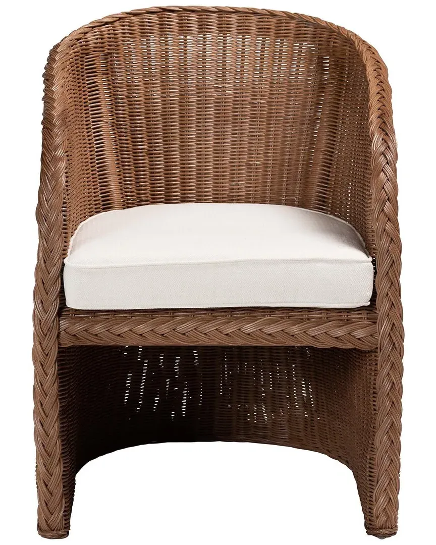Memphis Braided Rattan Arm Chair - Peanut Brown image