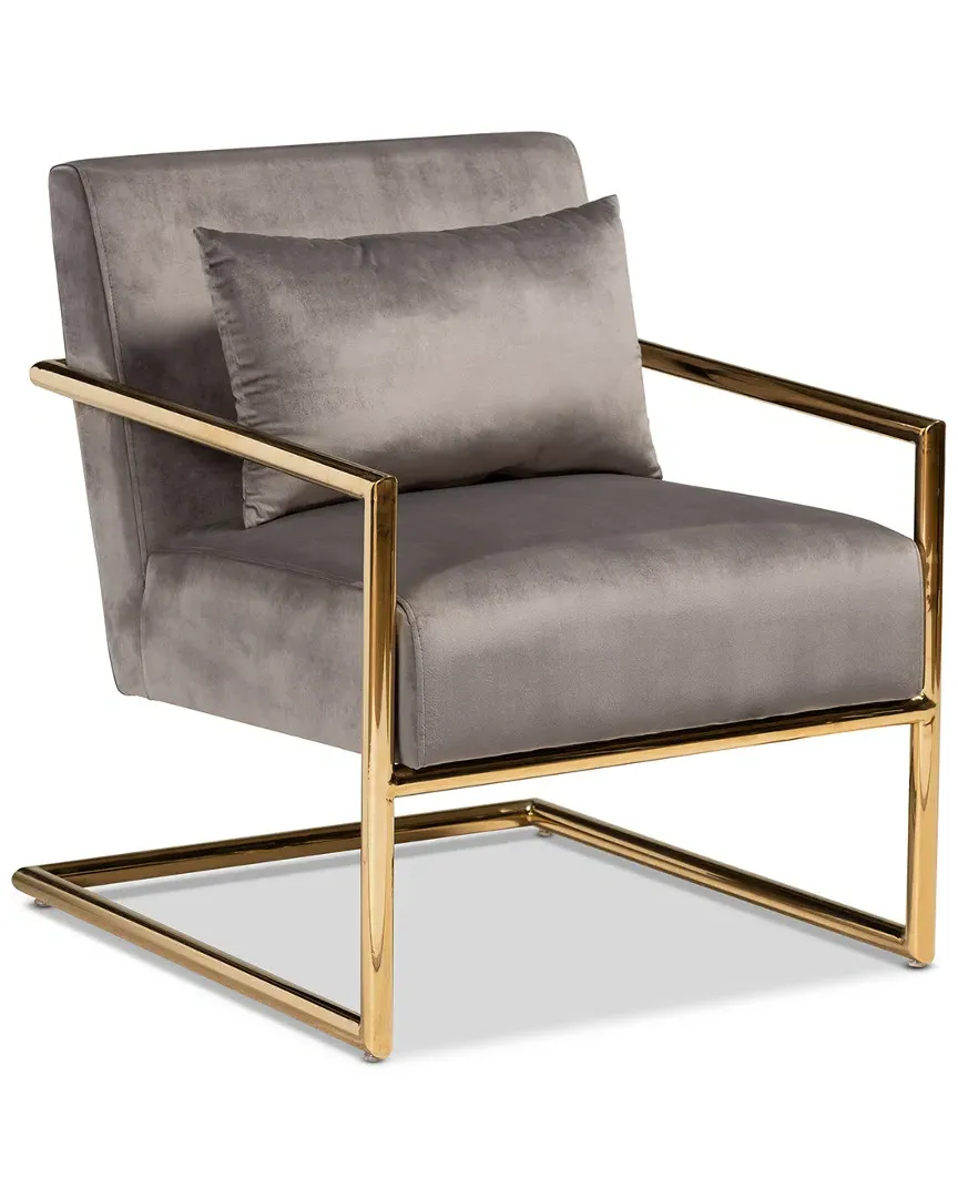 Mira Lounge Chair - Grey, Velvet image