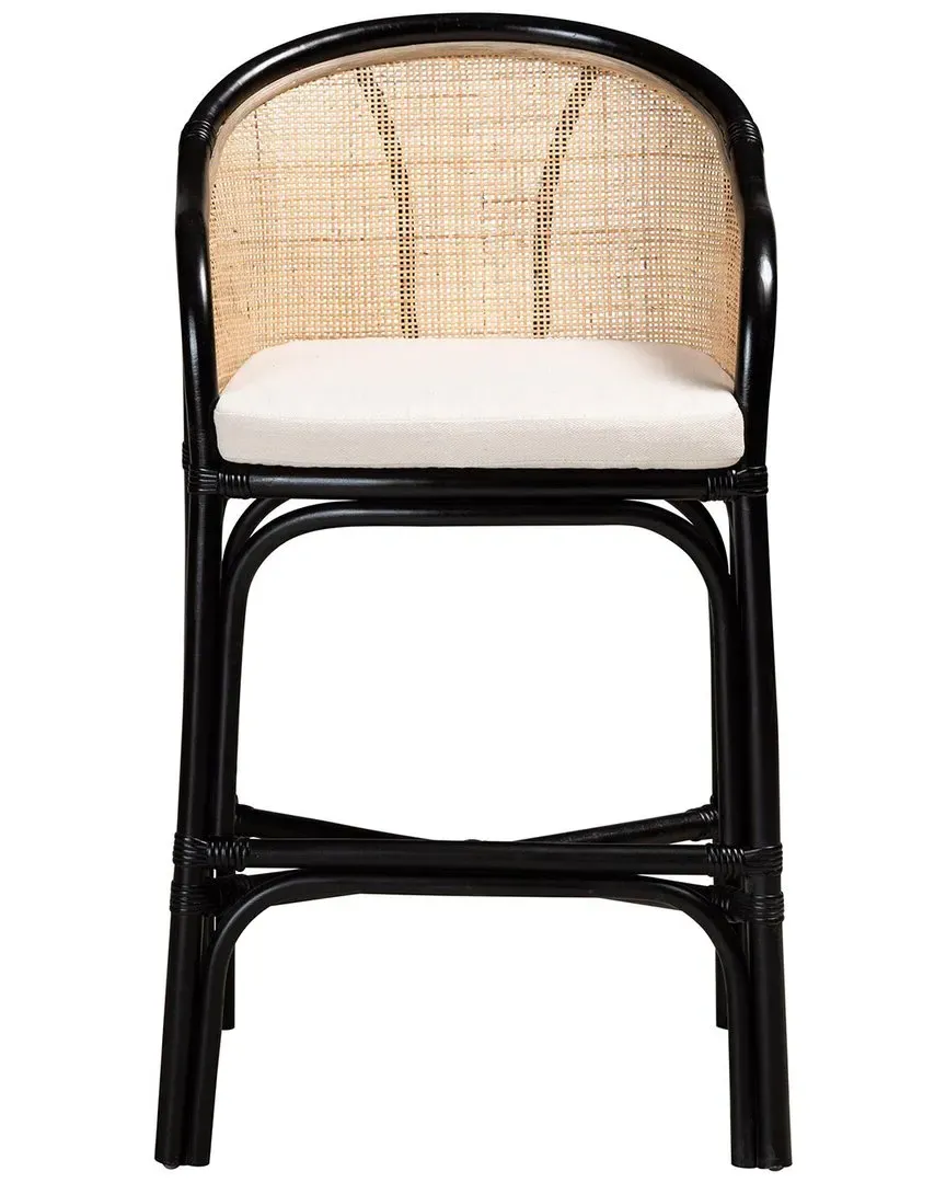 Miranda Two-Tone Rattan Counter Stool - Natural Brown image