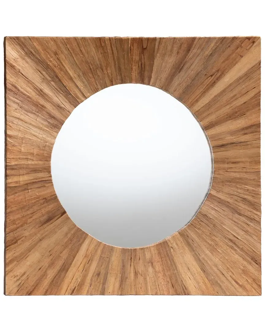 Mosa Round Accent Mirror - Natural, Grasscloth