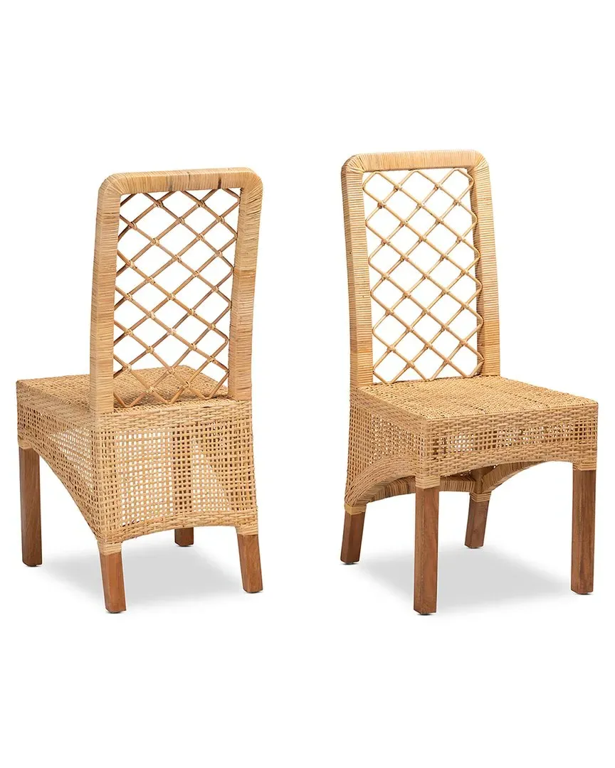 Moscow 2-Piece Dining Chair Set - Brown, Rattan