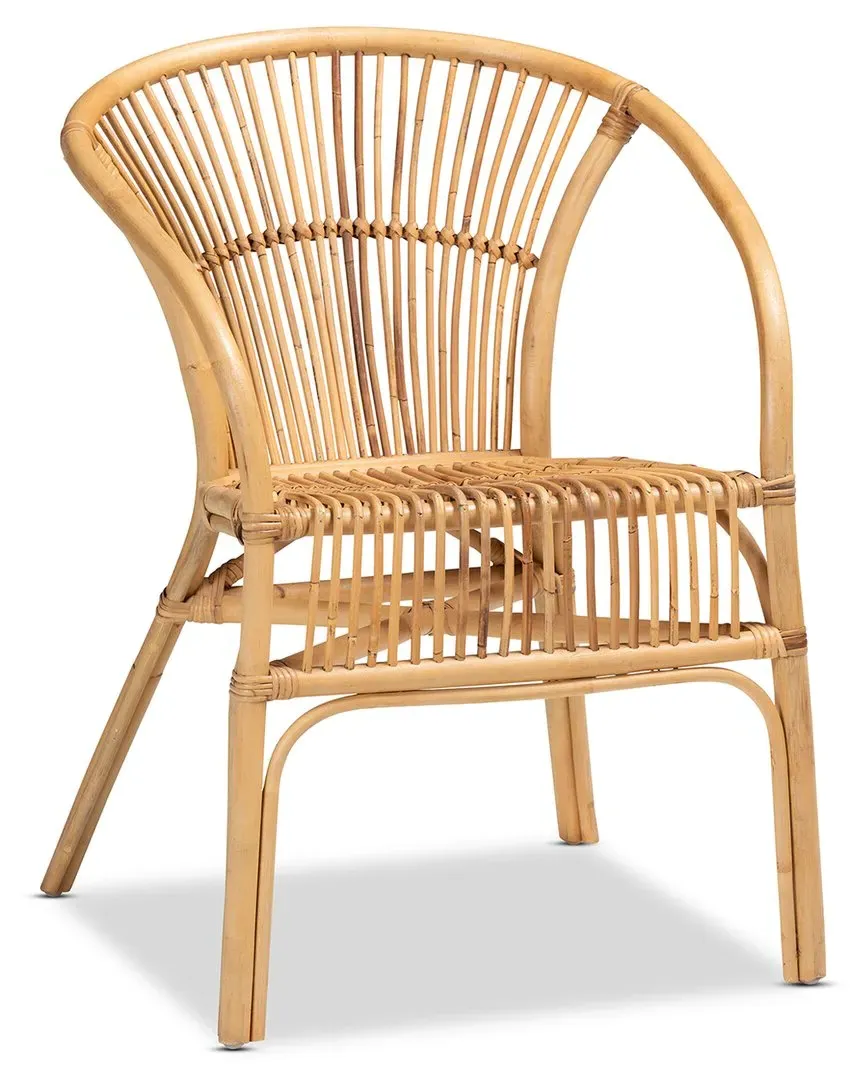 Murai Dining Chair with Armrests - Brown, Rattan