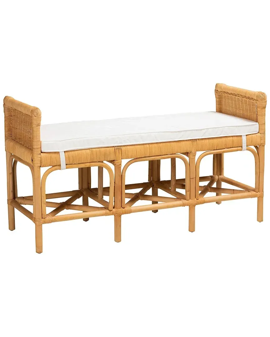 Nairi Bench with Storage - Natural Brown, Rattan