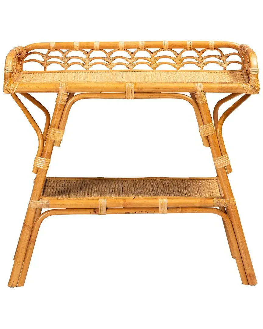 Nayana 2-Tier Console Table - Light Honey, Rattan