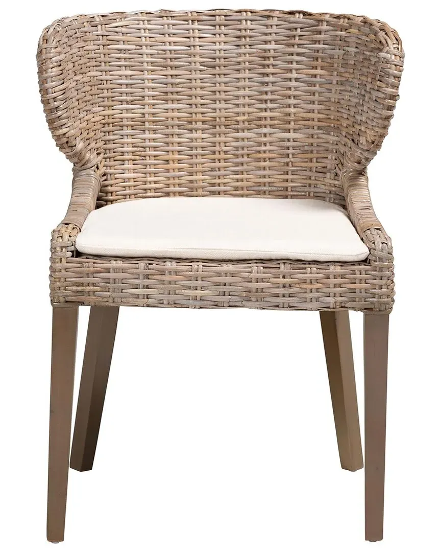 Niesha Dining Chair - Kubu Grey, Mahogany Wood