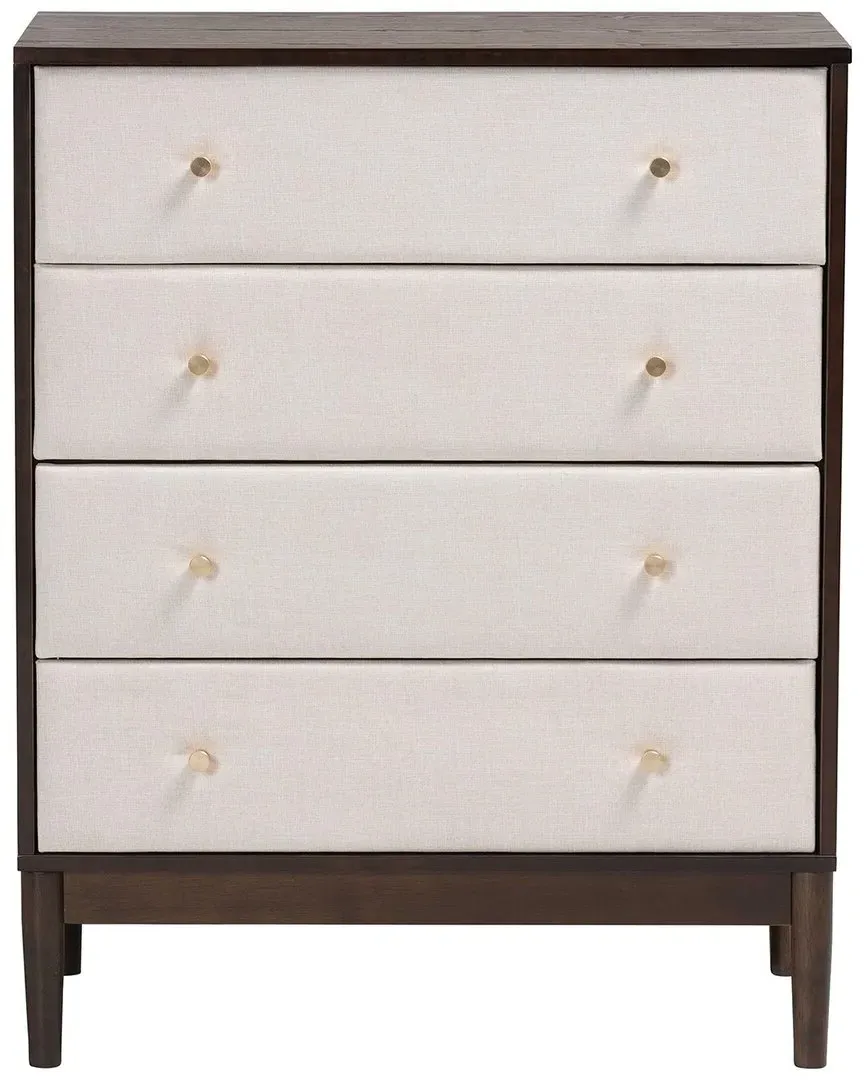Nikolai 4-Drawer Chest - Beige, Rubberwood image
