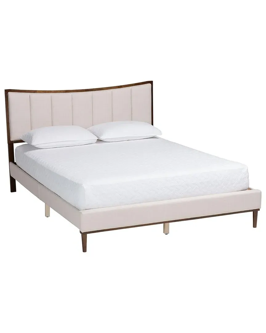 Nikolai Channel Tufted Queen Bed - Beige, Rubberwood image