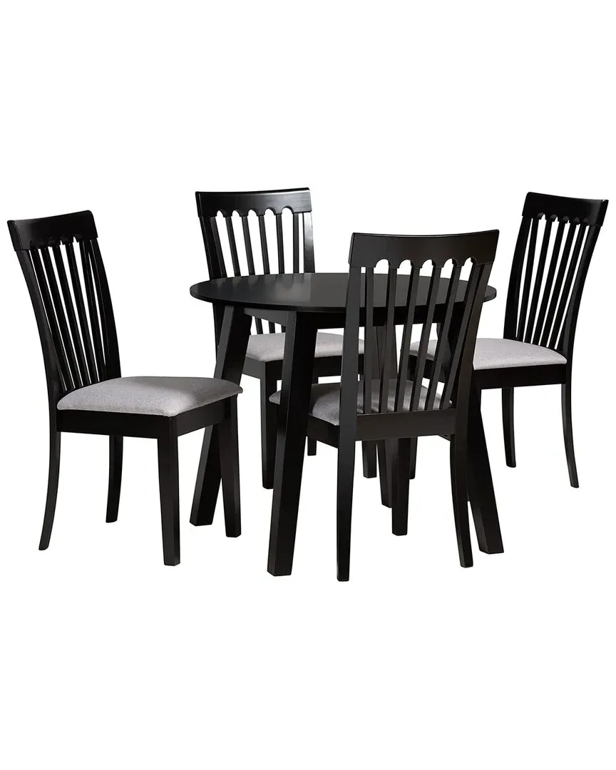 Nina 5-Piece Dining Set - Grey, Rubberwood