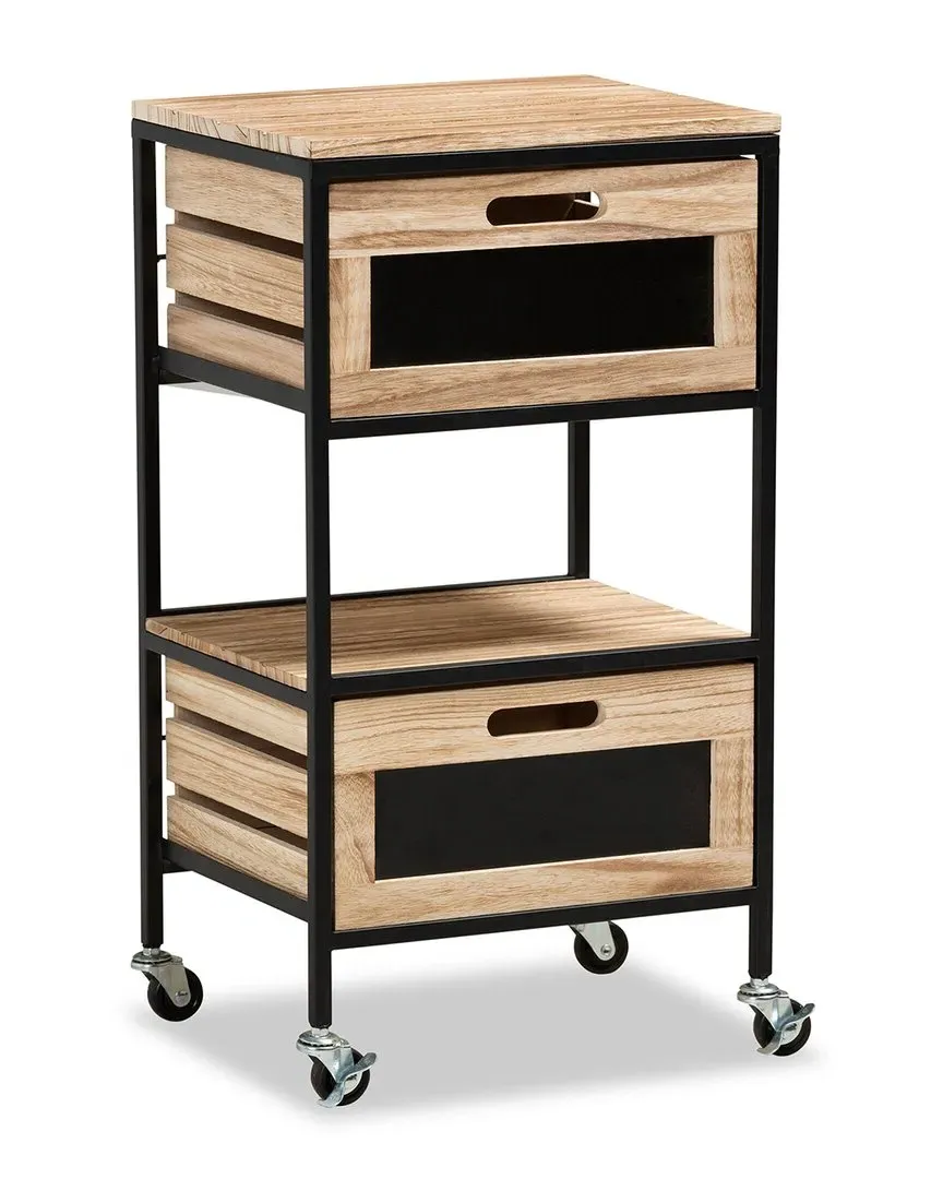 Olinda Industrial 2-Drawer End Table - Oak Brown