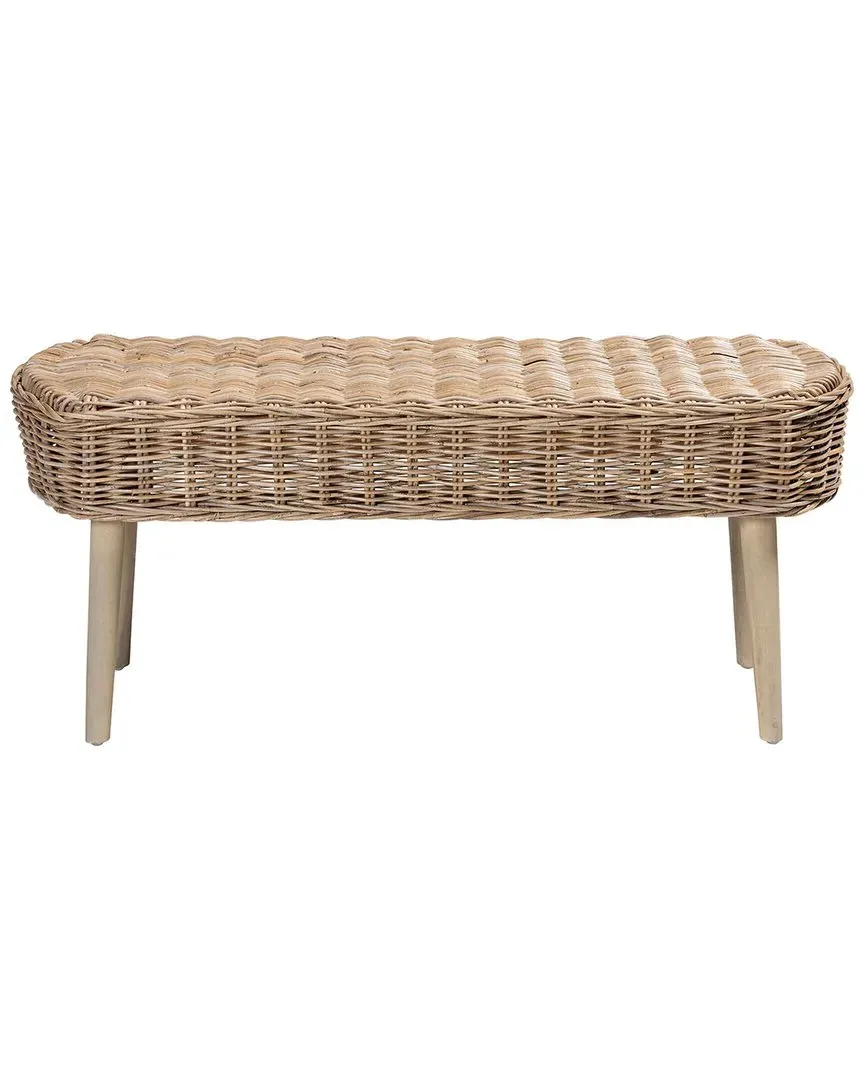 Raisa Wood Accent Bench - Grey, Kubu Rattan