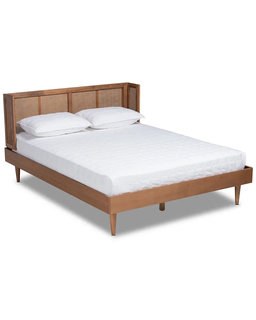 Rina Queen Size Platform Bed - Ash Walnut image