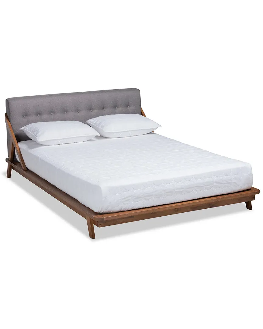 Sante Full Size Platform Bed - Grey, Walnut image