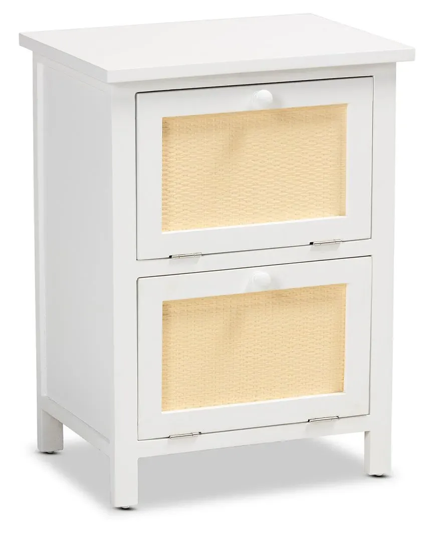 Sariah 2-Door Nightstand - Beige, Rattan image