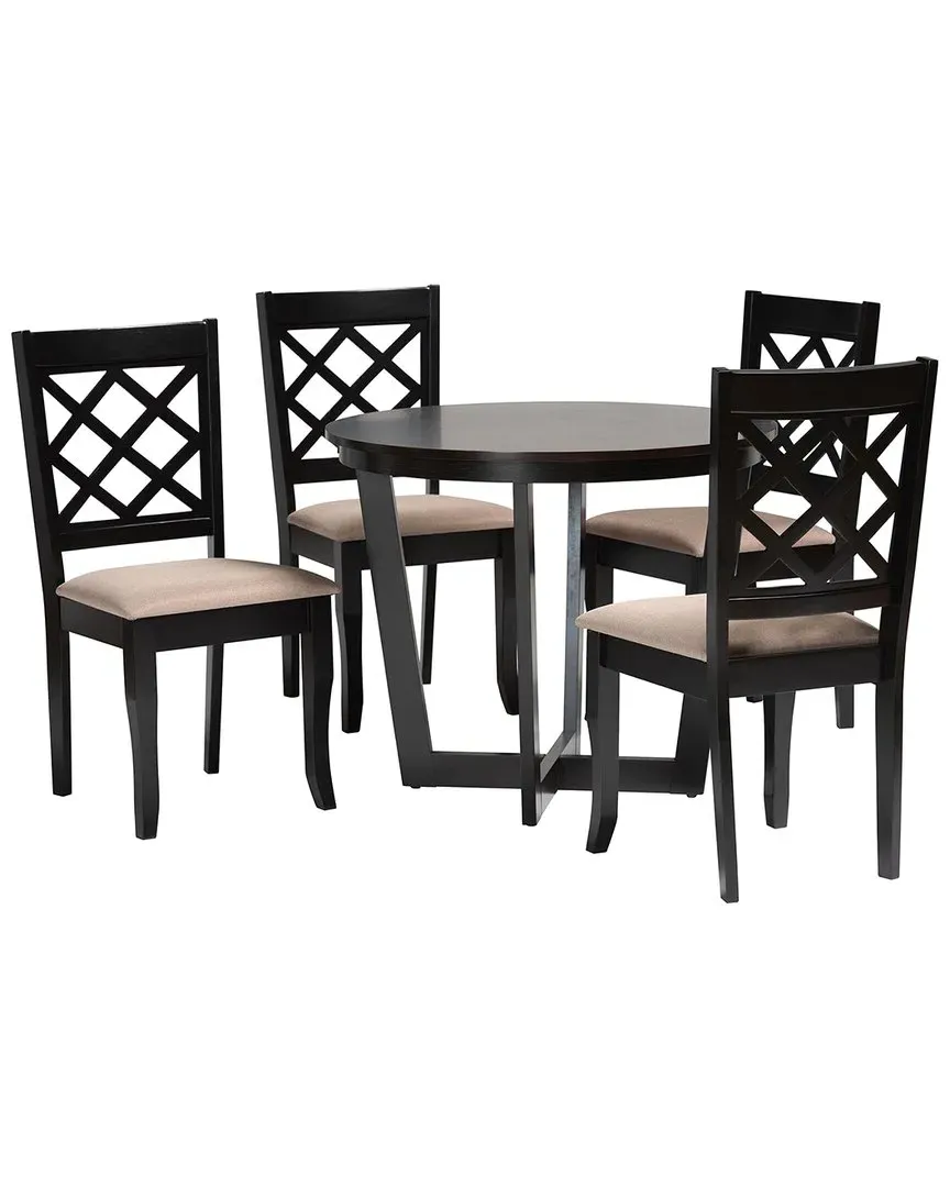 Selby 5-Piece Dining Set - Sand, Rubberwood