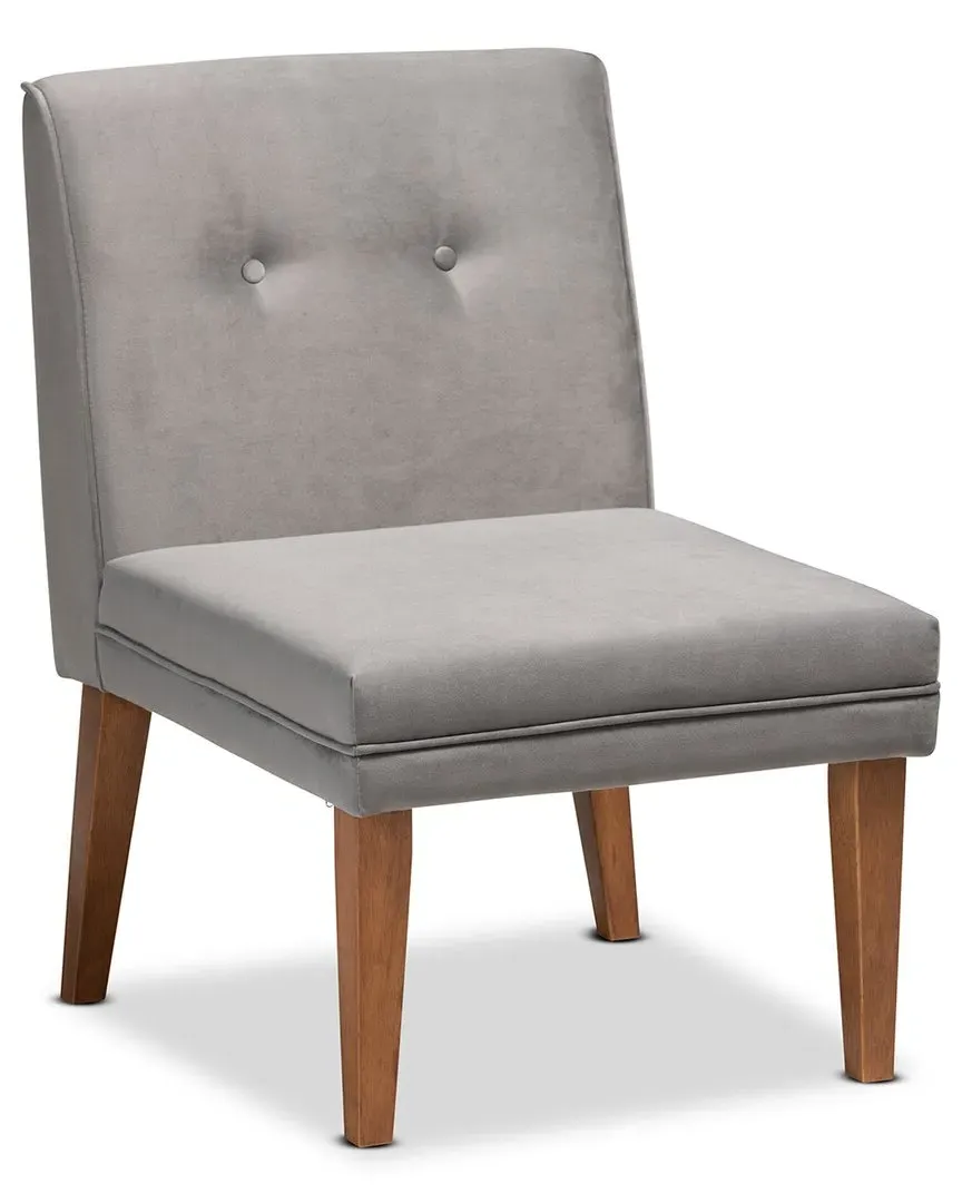 Stewart Velvet Upholstered Dining Chair - Grey image
