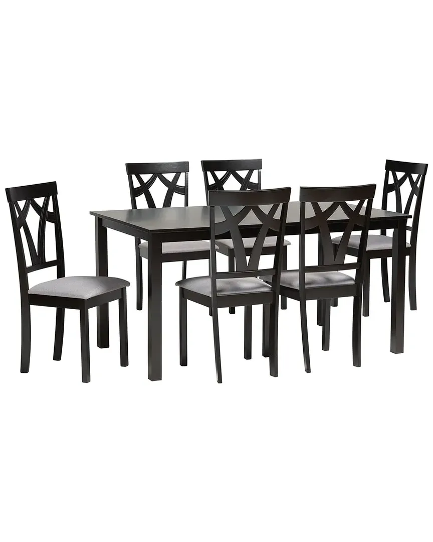 Sylvia 7-Piece Dining Set - Grey, Rubberwood image