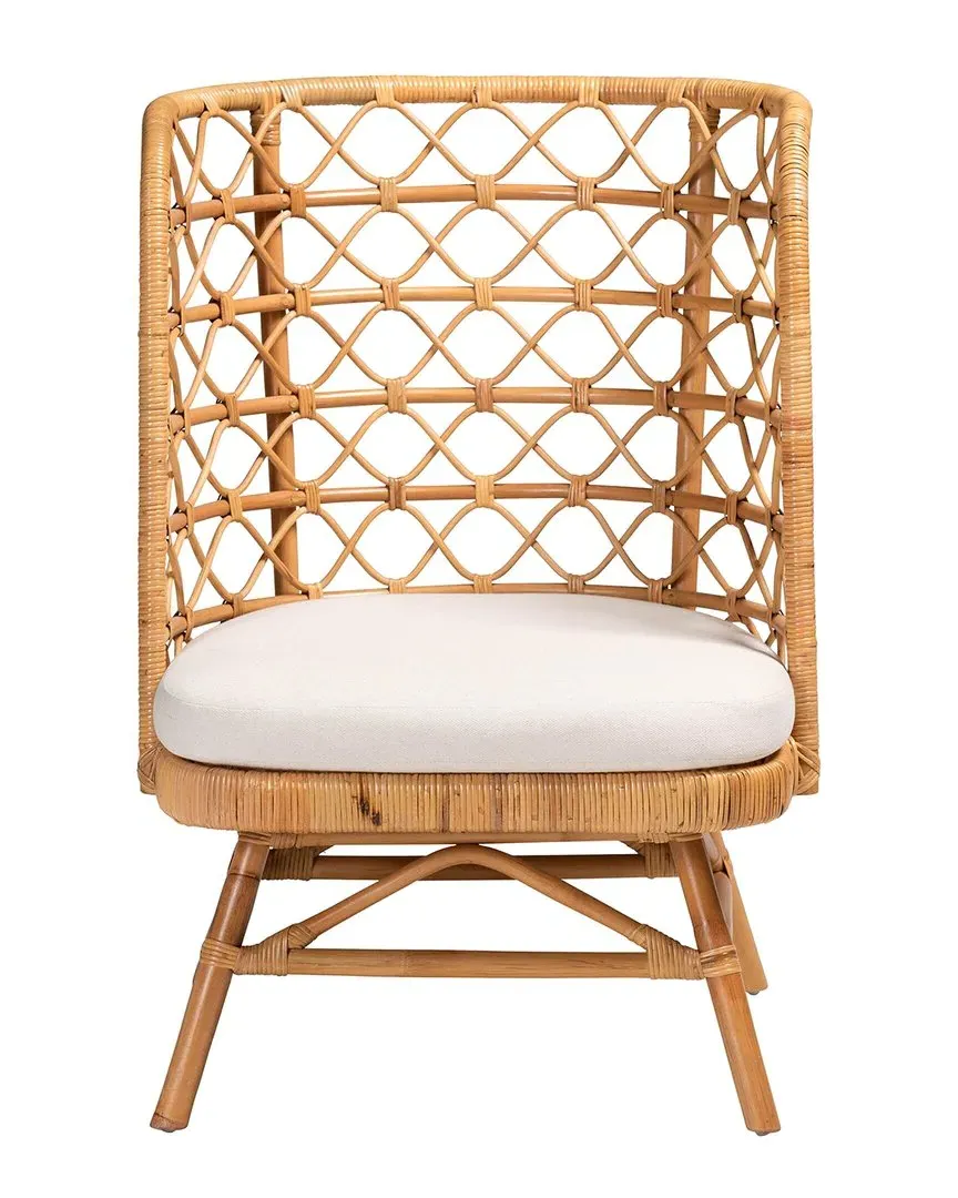 Tania Accent Chair with Cushion - Brown, Rattan