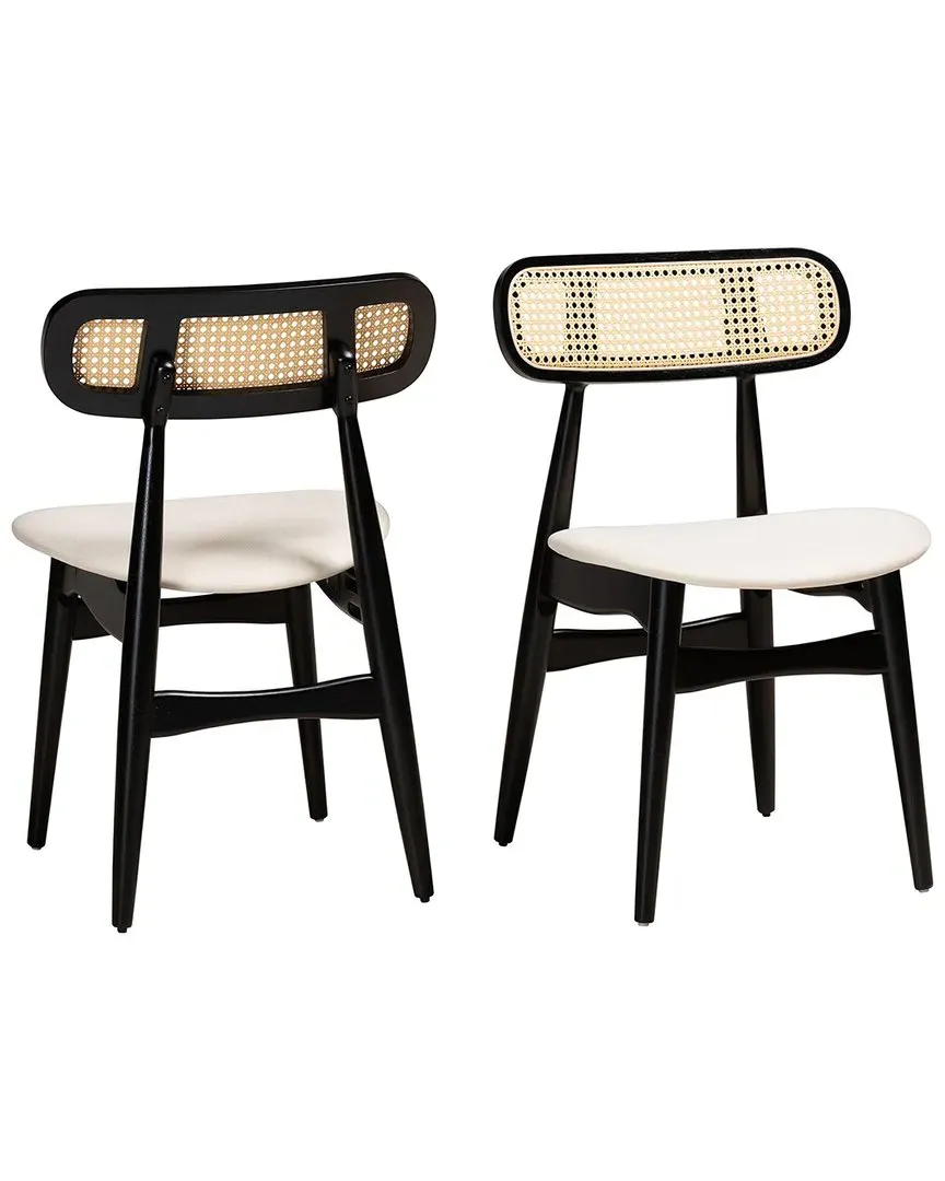 Tarana Set of 2 Dining Chairs - Cream, Wood