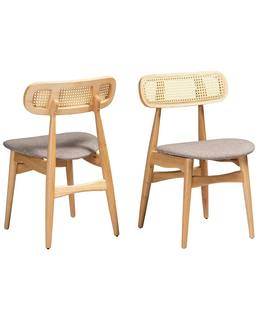 Tarana Set of 2 Dining Chairs - Grey, Oak image