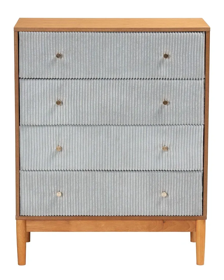 Taylin 4-Drawer Chest - Grey, Corduroy image