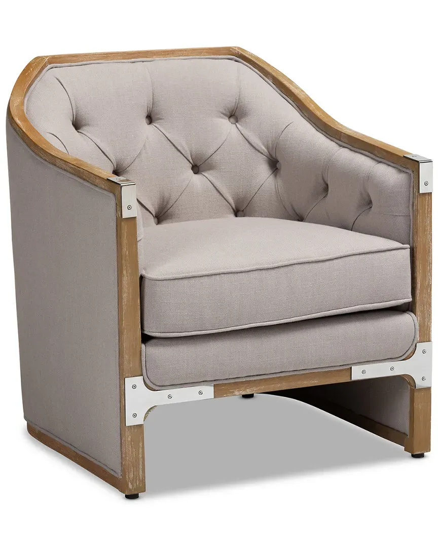 Terina Armchair - Beige, Oak image
