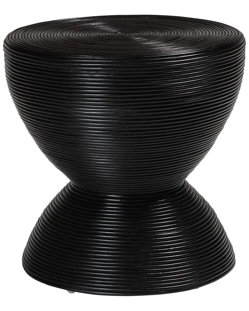 Tokyo Round Side Table - Black, Rattan