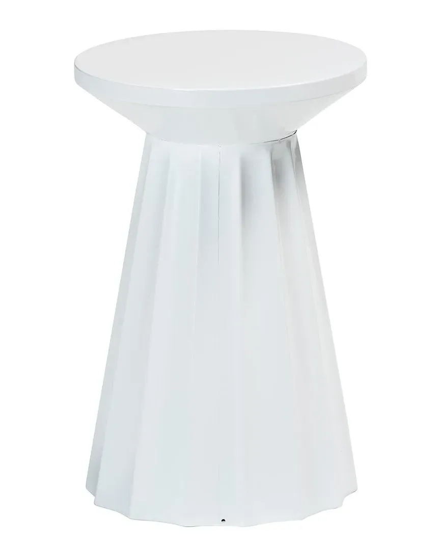 Ulmer Round Side Table - White, Metal