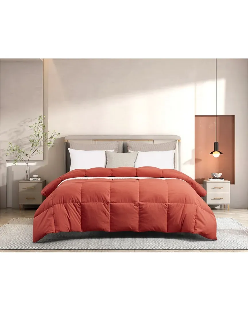 All-Season Feather & Down Comforter - Red, Microfiber