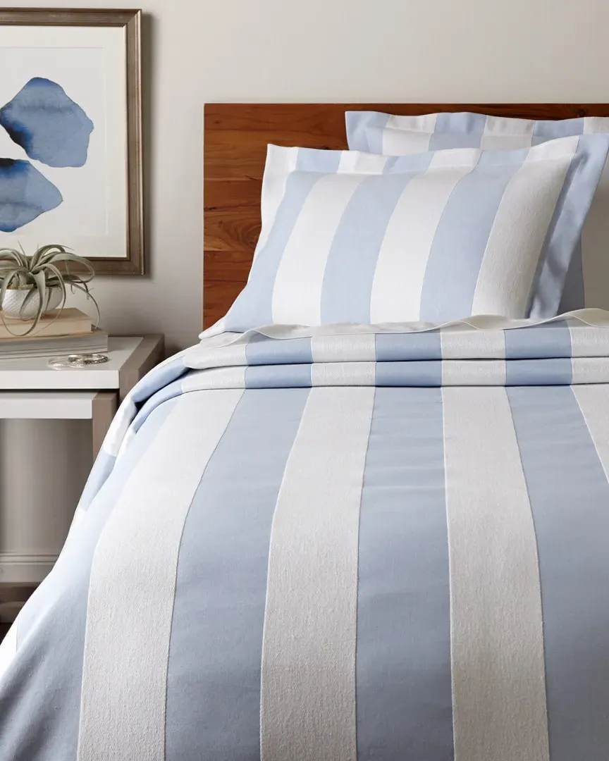 Barrado Stripe Coverlet Collection - Blue image