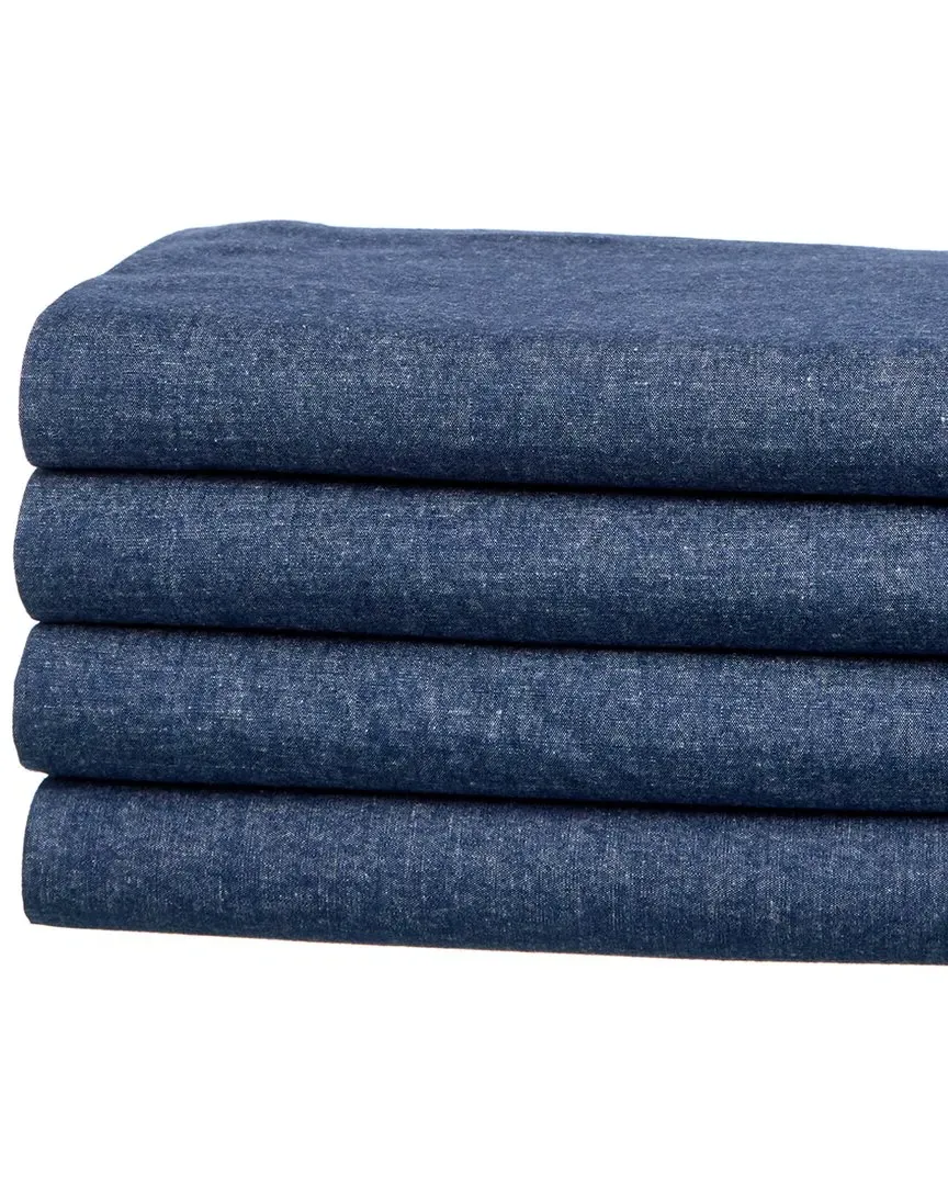 Chambray Flannel Sheet Set - Grey, Cotton