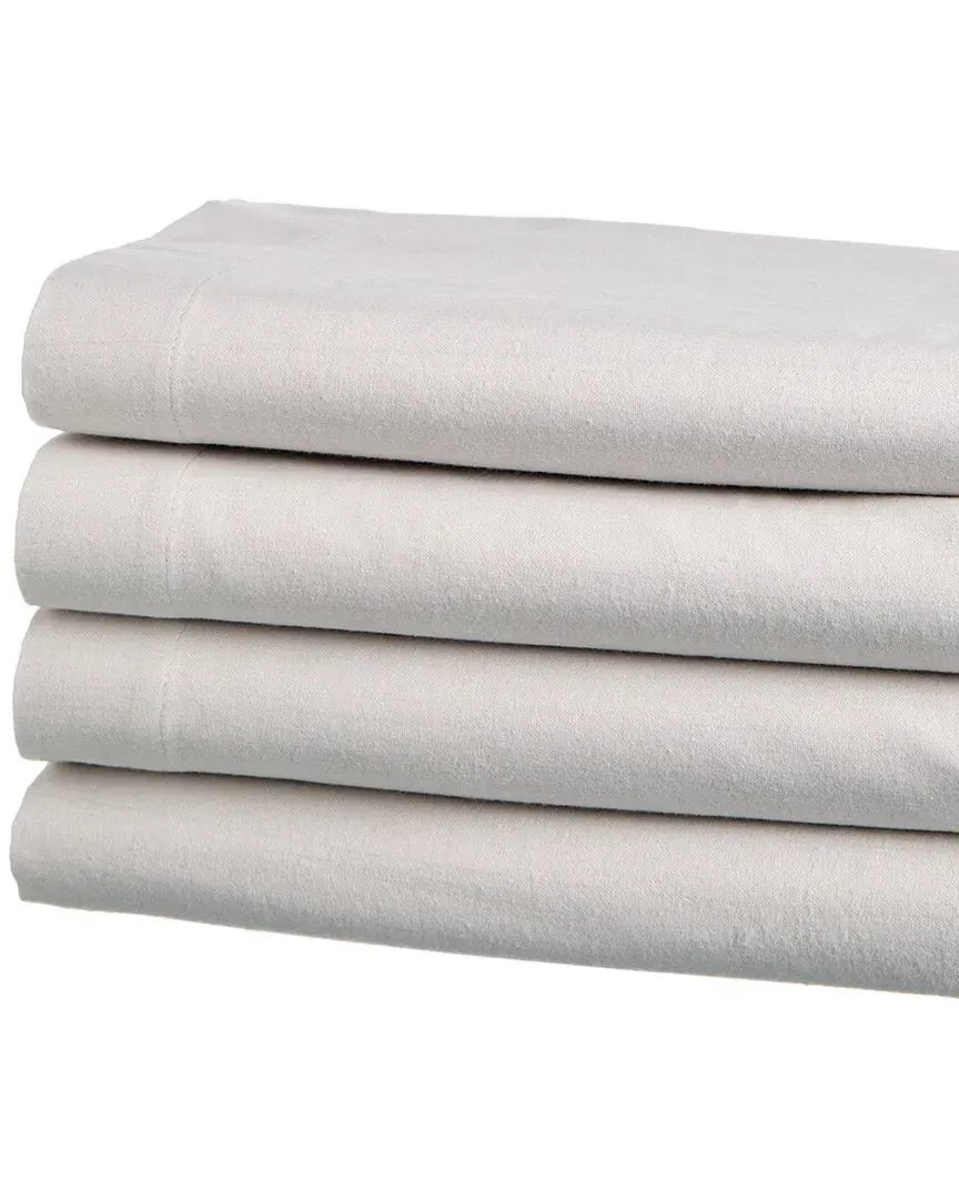 Chambray Flannel Sheet Set - Grey, Cotton