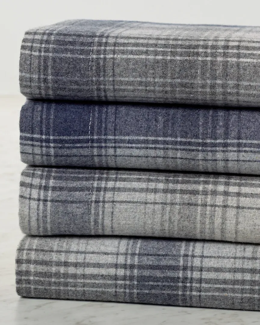 Plaid Flannel Sheet Set - Blue