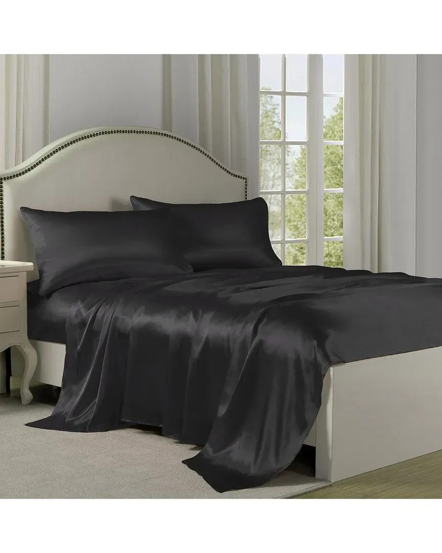 Satin Sheet Set - Black, Polyester image