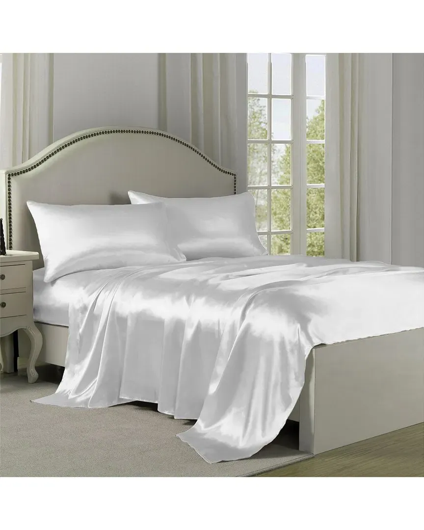 Satin Sheet Set - White, Polyester