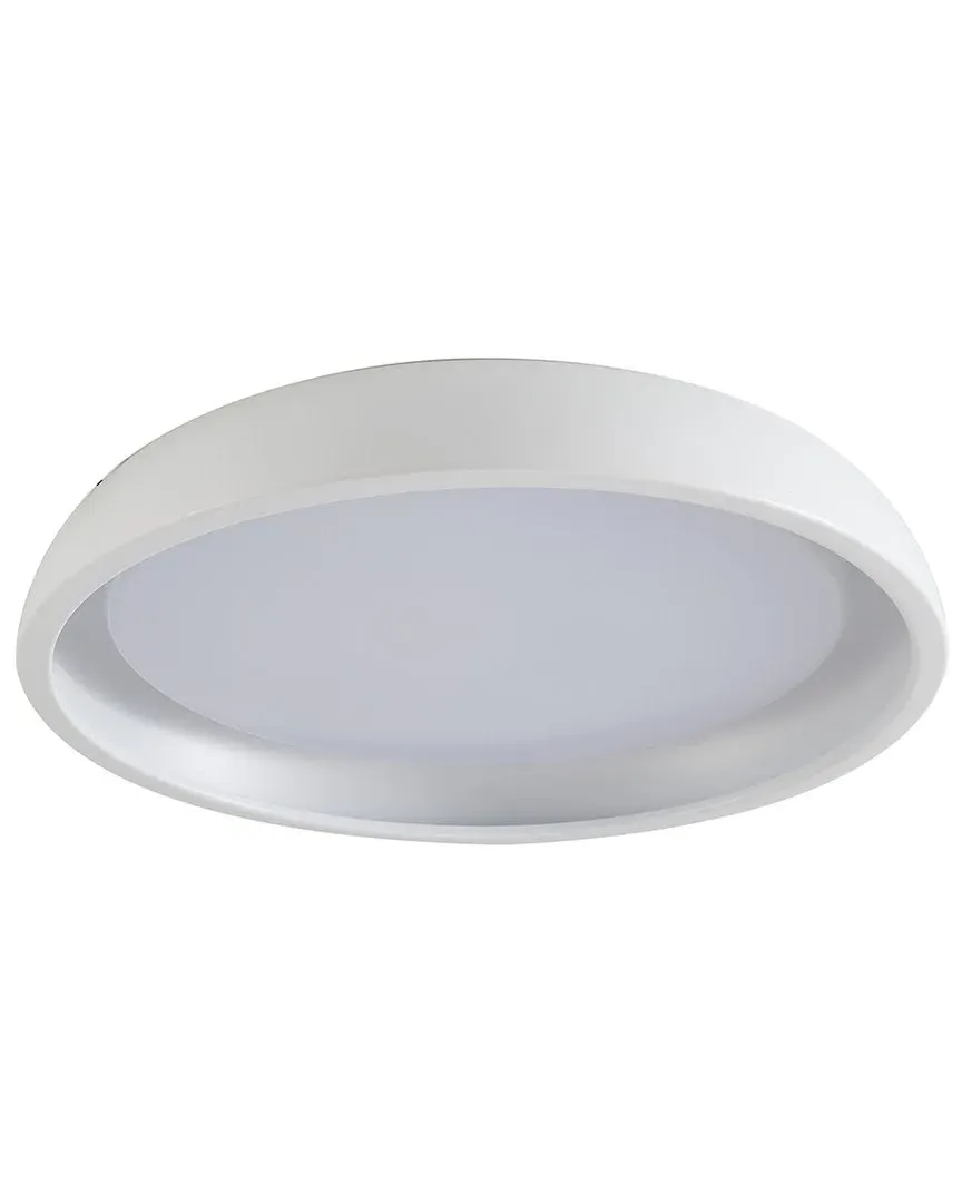 1-Light LED Flush Mount with Acrylic Diffuser - Matte White, Iron image