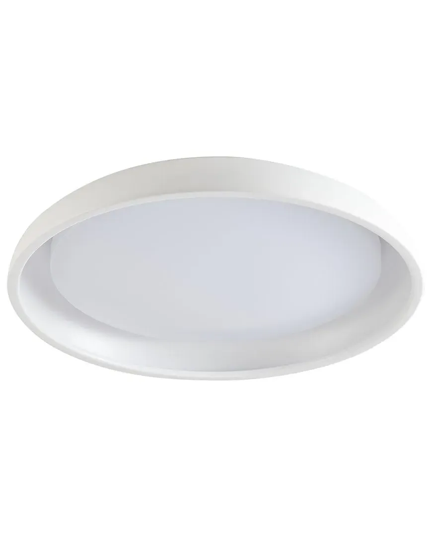 1-Light LED Flush Mount with Acrylic Diffuser - Matte White, Iron
