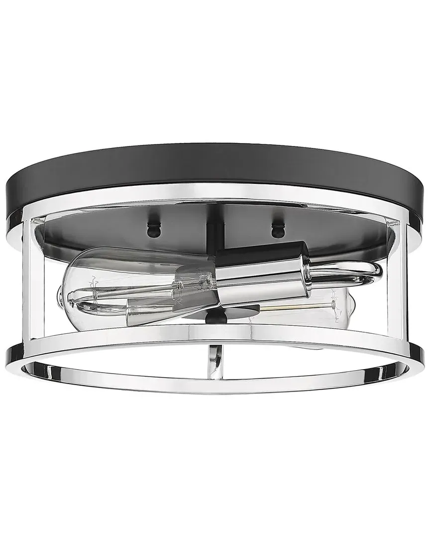 12in Iron Flush Mount - Black, Chrome image