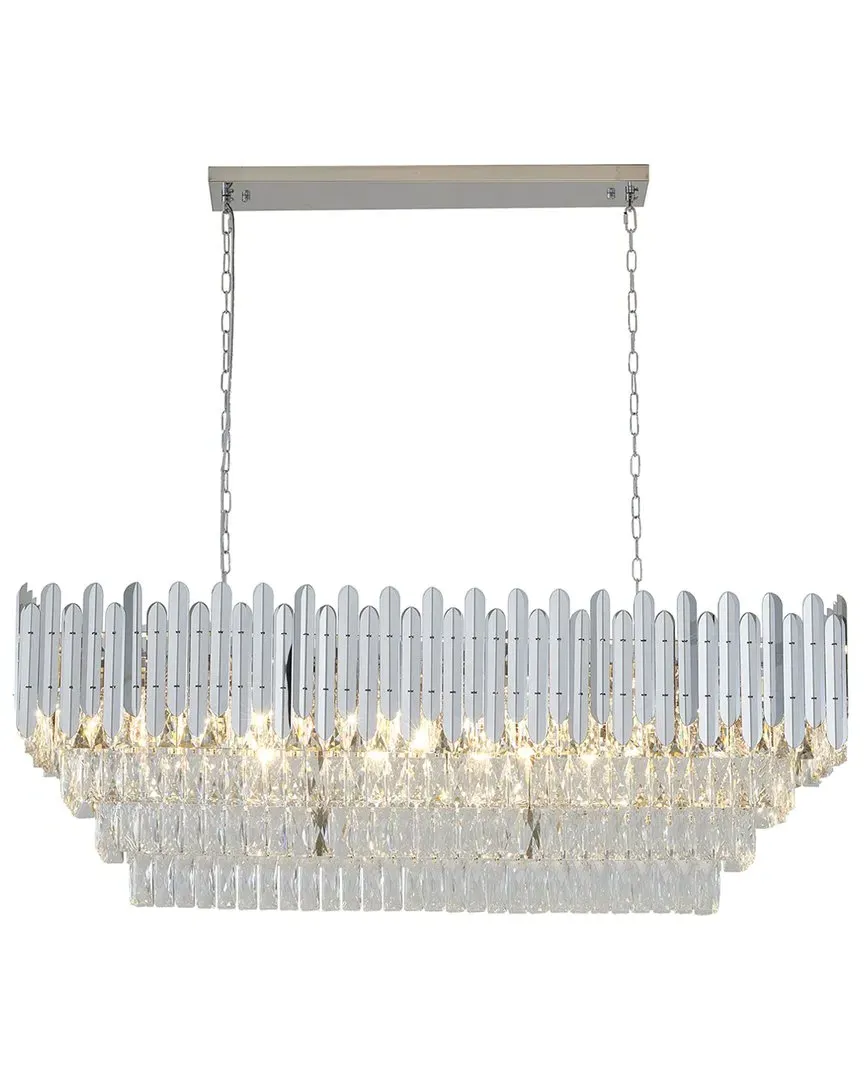 14-Light Chandelier with Crystal - Chrome, Stainless Steel
