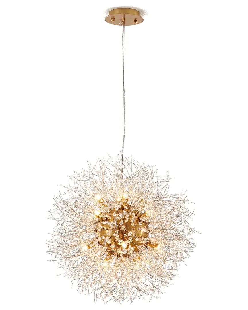 16-Light Chandelier with Crystal Accents - Brass, Stainless Steel image