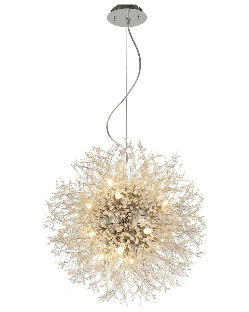 16-Light Chandelier with Crystal Accents - Chrome, Stainless Steel