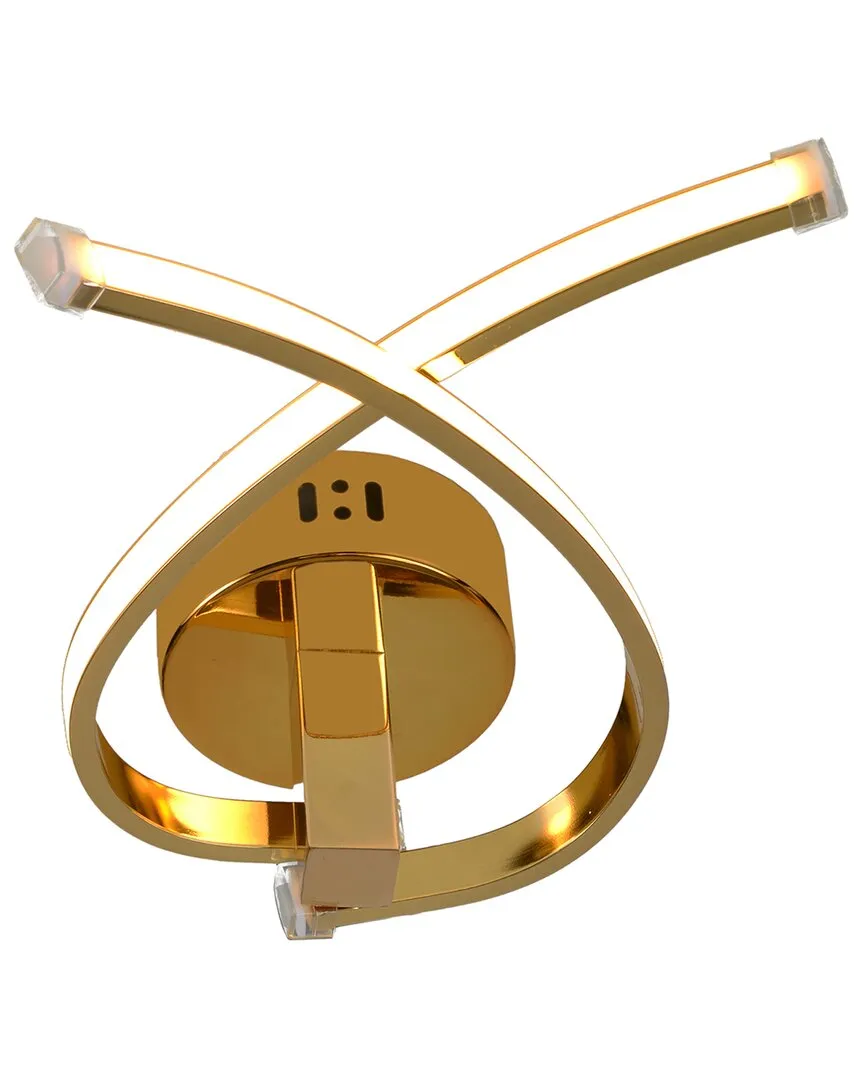 2-Light Twisted Arm LED Wall Sconce with Diffuser - Gold image