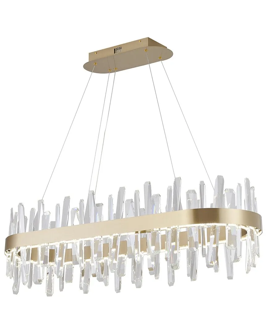 20-Light LED Chandelier with Crystals - Gold, Stainless Steel