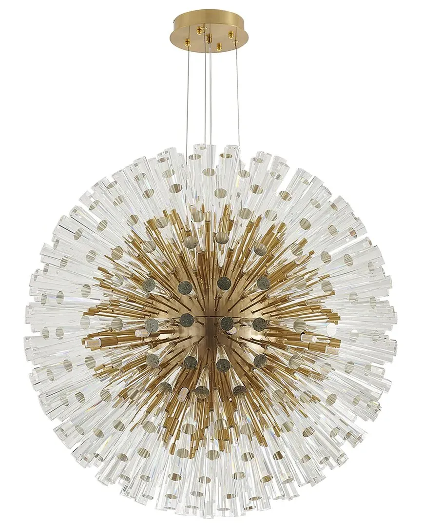 30-Light Chandelier with Crystals - Brass, Metal