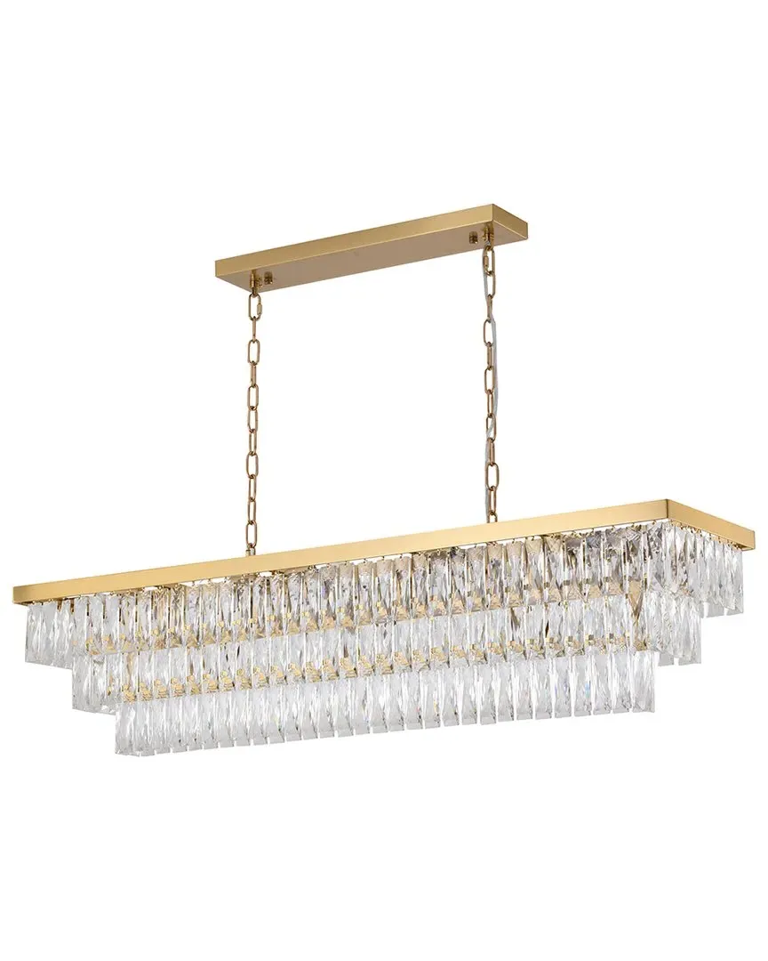 48in 16-Light Chandelier with Crystals - Gold, Metal