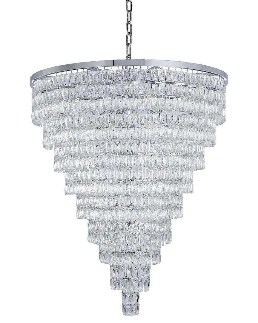 49in Chandelier with Crystals - Chrome, Metal