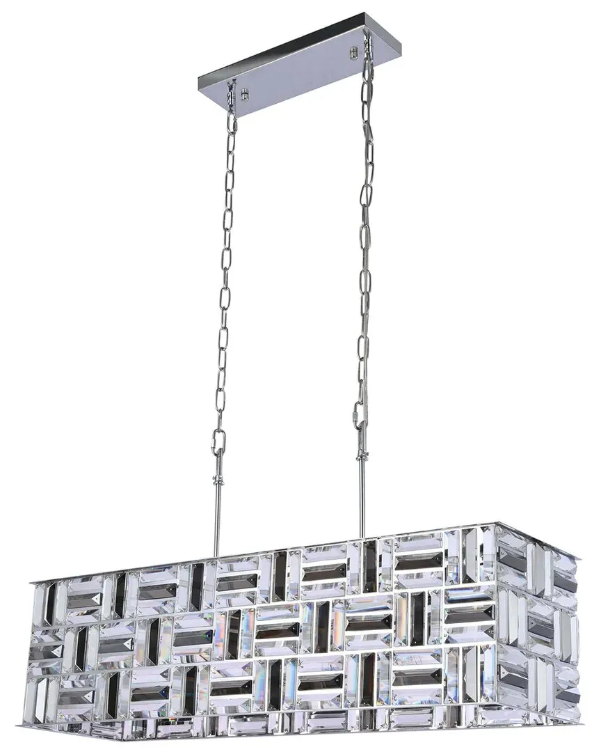 6-Light Chandelier with Smoke Crystal - Chrome image